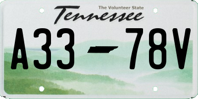 TN license plate A3378V