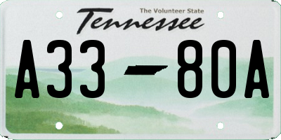 TN license plate A3380A