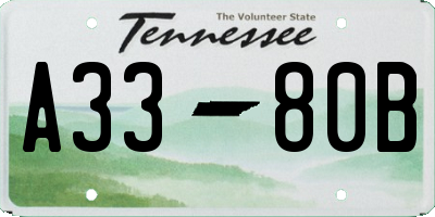 TN license plate A3380B