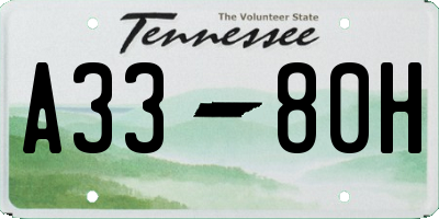 TN license plate A3380H