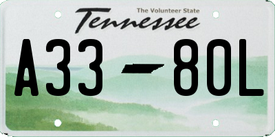 TN license plate A3380L
