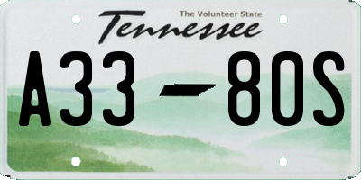 TN license plate A3380S