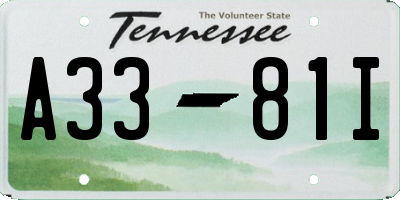 TN license plate A3381I
