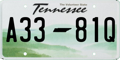 TN license plate A3381Q
