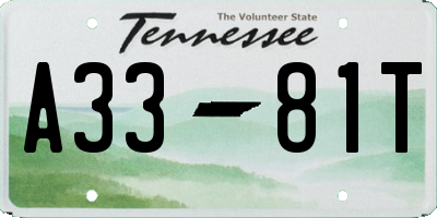 TN license plate A3381T