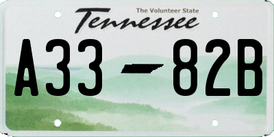 TN license plate A3382B