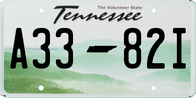TN license plate A3382I
