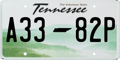 TN license plate A3382P