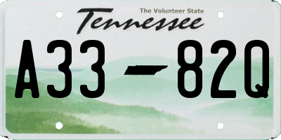 TN license plate A3382Q