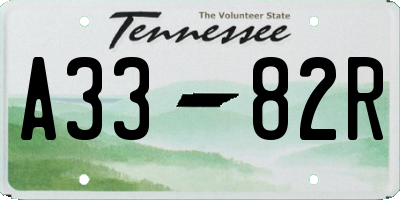 TN license plate A3382R