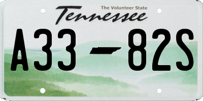 TN license plate A3382S