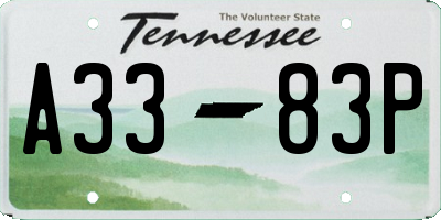TN license plate A3383P