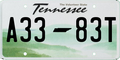 TN license plate A3383T