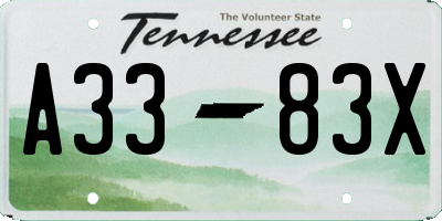 TN license plate A3383X