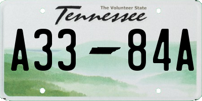 TN license plate A3384A