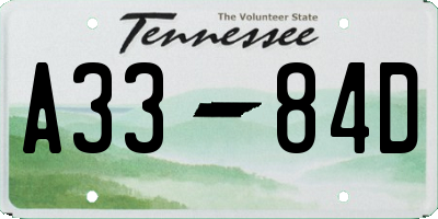 TN license plate A3384D