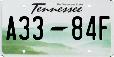 TN license plate A3384F