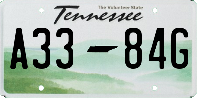 TN license plate A3384G