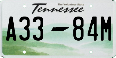 TN license plate A3384M