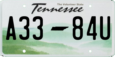 TN license plate A3384U