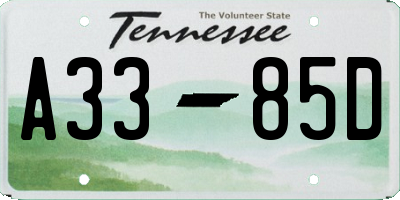 TN license plate A3385D