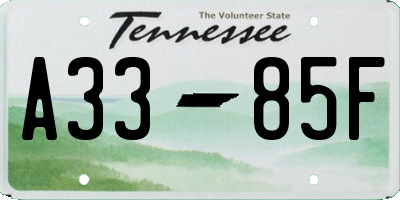 TN license plate A3385F