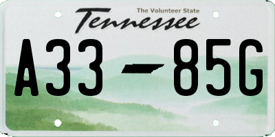 TN license plate A3385G