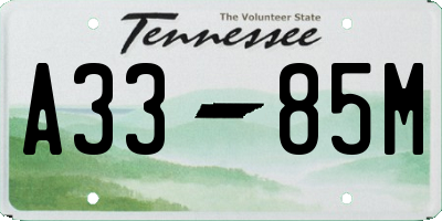 TN license plate A3385M
