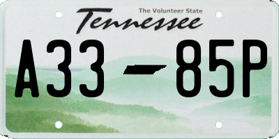 TN license plate A3385P