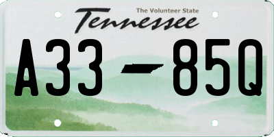 TN license plate A3385Q