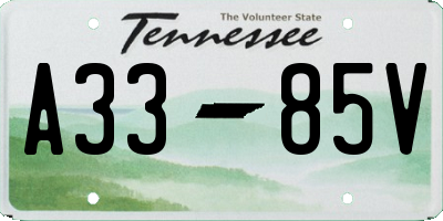 TN license plate A3385V