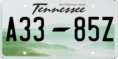 TN license plate A3385Z