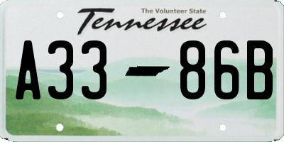 TN license plate A3386B