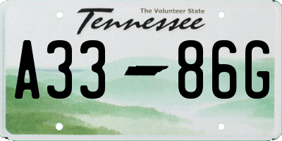 TN license plate A3386G