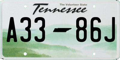 TN license plate A3386J