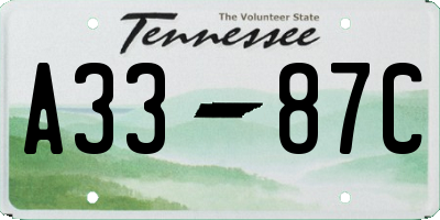 TN license plate A3387C