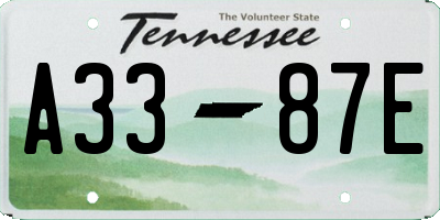 TN license plate A3387E