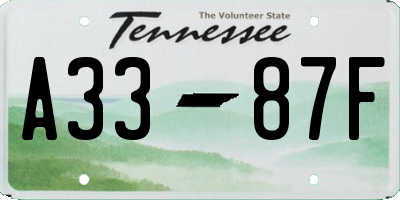 TN license plate A3387F