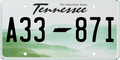 TN license plate A3387I