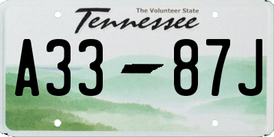 TN license plate A3387J