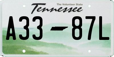 TN license plate A3387L