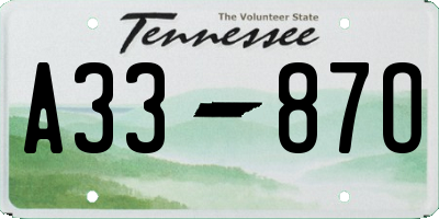 TN license plate A3387O