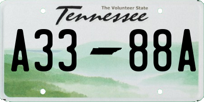 TN license plate A3388A