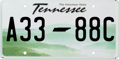 TN license plate A3388C