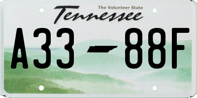TN license plate A3388F