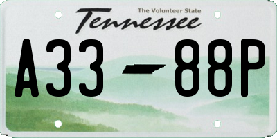 TN license plate A3388P