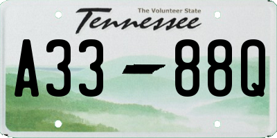 TN license plate A3388Q