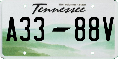 TN license plate A3388V