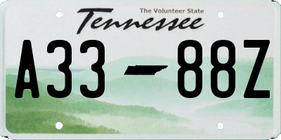 TN license plate A3388Z