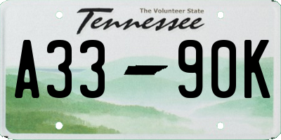 TN license plate A3390K